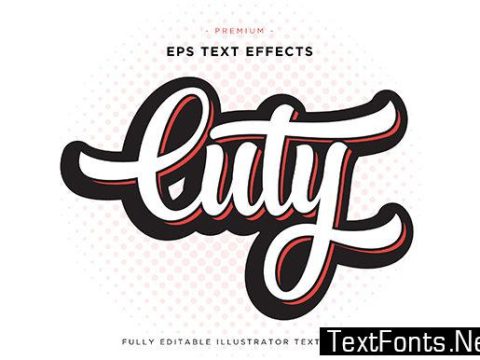 Cuty Text Effect Vector