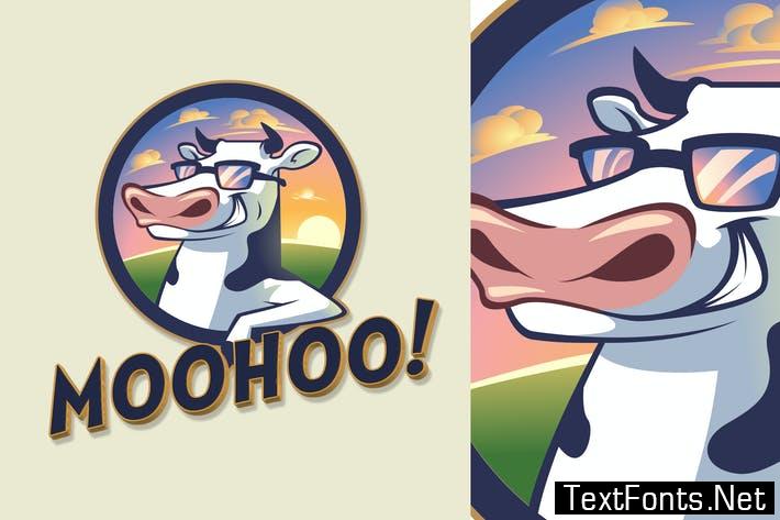 Dairy Cow Mascot Logo