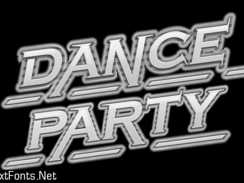 Dance party black scene text