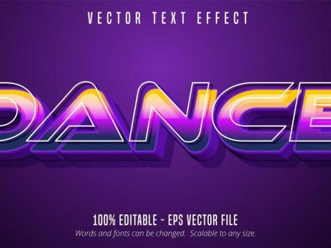 Dance text with outlines