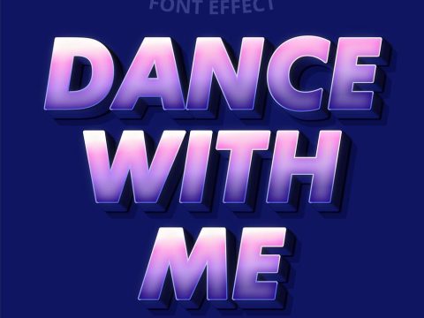 Dance with me text, editable text effect