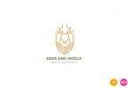 Deer Shield Heraldry Logo Template