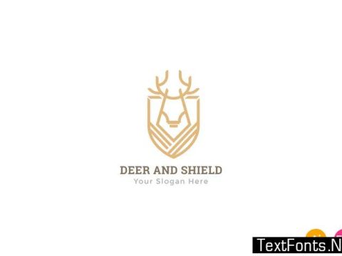 Deer Shield Heraldry Logo Template