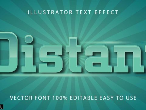 Distance green glossy text effect