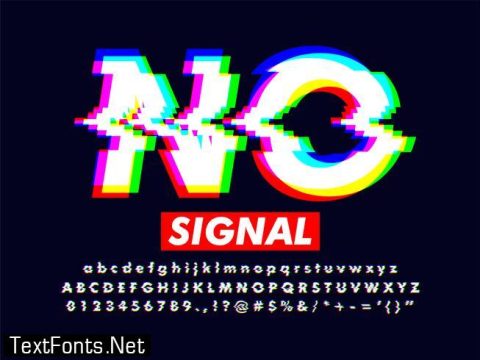 Distorted Glitch Font Effect With RGB Color