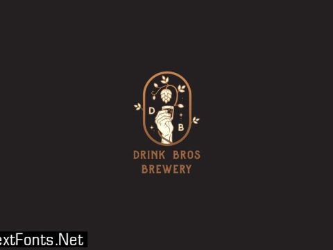 Drink Bros Brewery Badge vintage Logo Template