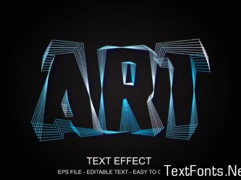 Editable Text Effect Art Line Style