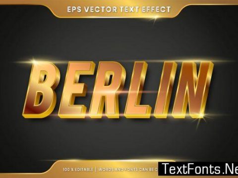 Editable Text Effect - Berlin Gold Text