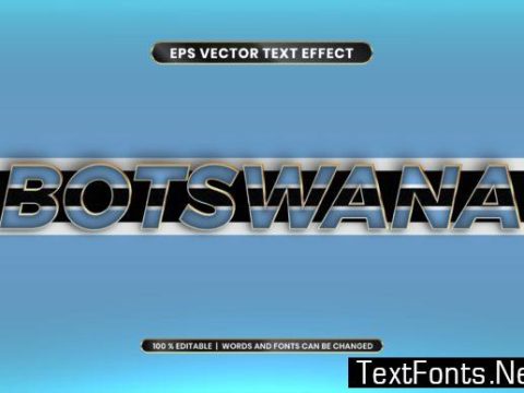 Editable Text Effect, Botswana with Flag