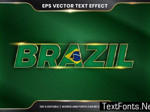 Editable Text Effect - Brazil