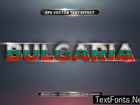 Editable Text Effect, Bulgaria with Flag