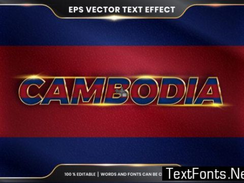 Editable Text Effect - Cambodja