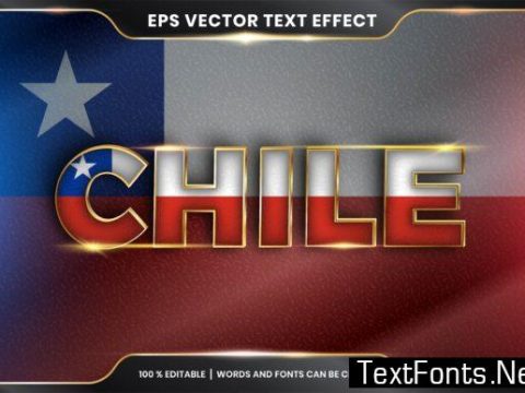 Editable Text Effect - Chile with Flag