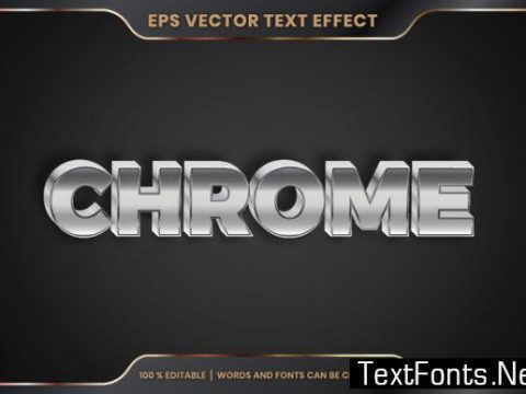 Editable Text Effect - Chrome Text