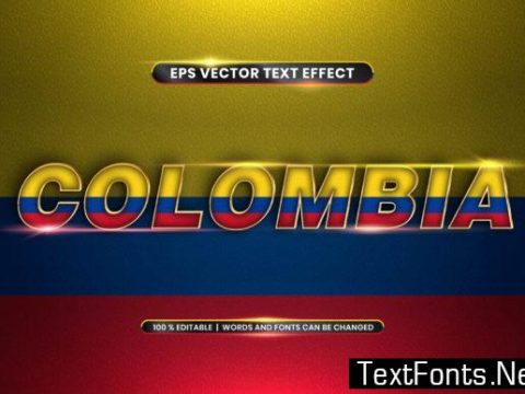 Editable Text Effect - Colombia Words