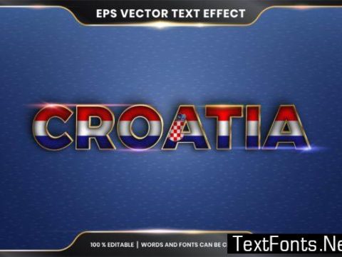 Editable Text Effect - Croatia with Flag