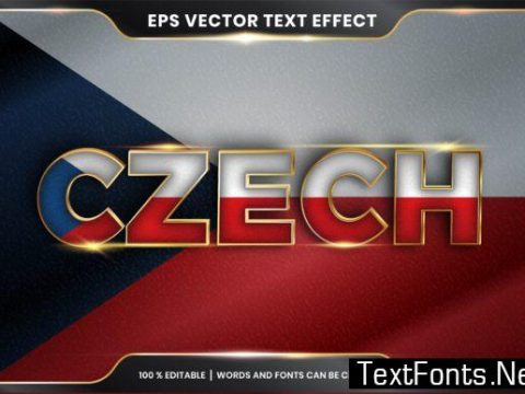 Editable Text Effect - Czech with Flag