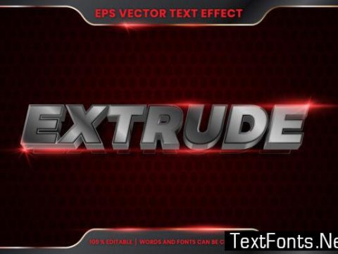 Editable Text Effect - Extrude Text