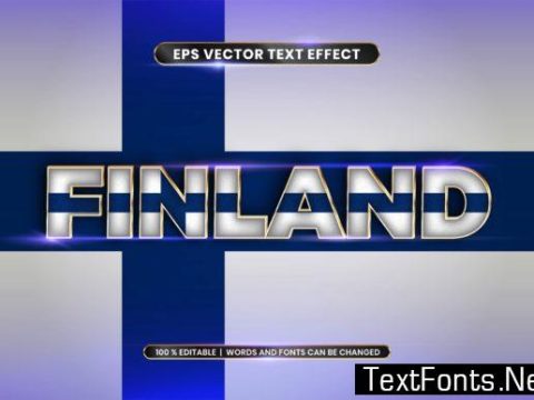 Editable Text Effect - Finland with Flag