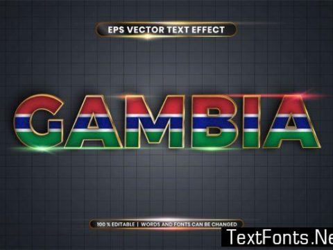 Editable Text Effect - Gambia with Flag