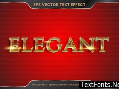 Editable Text Effect - Golden Elegant