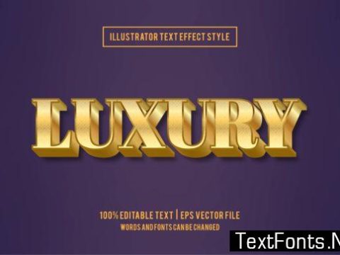 Editable Text Effect - Golden Luxury