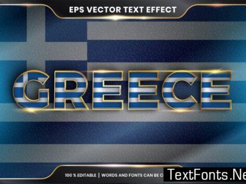 Editable Text Effect - Greece with Flag