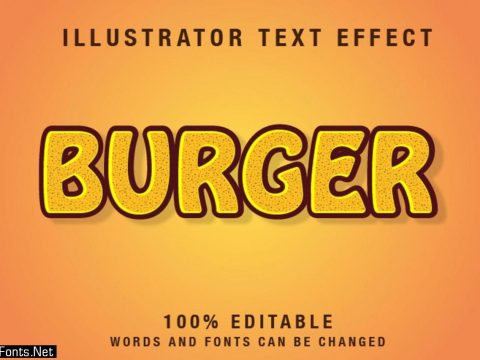 Editable text effect in yellow and brown