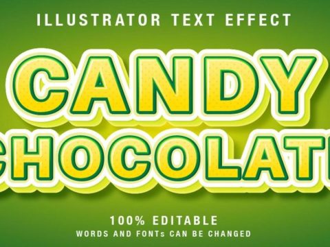 Editable text effect in yellow and green