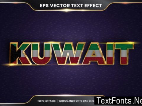 Editable Text Effect - Kuwait