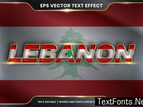 Editable Text Effect - Lebanon