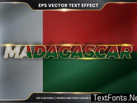 Editable Text Effect - Madagascar