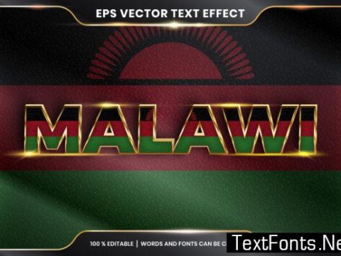 Editable Text Effect - Malawi