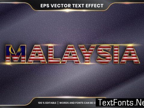 Editable Text Effect, Malaysia with Flag