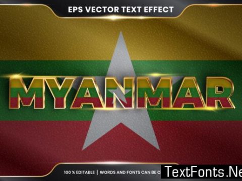 Editable Text Effect - Myanmar