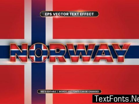 Editable Text Effect - Norway with Flag