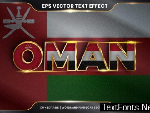 Editable Text Effect - Oman