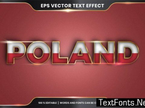 Editable Text Effect - Poland with Flag