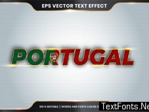 Editable Text Effect, Portugal with Flag