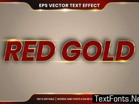 Editable Text Effect - Red Gold