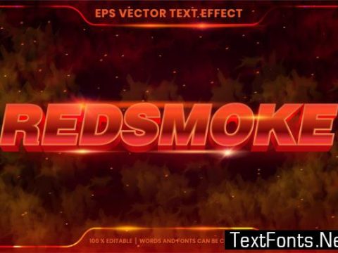 Editable Text Effect Red Smoke Words