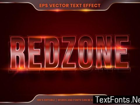 Editable Text Effect - Red Zone Text