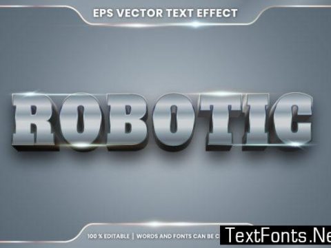 Editable Text Effect - Robotic Text