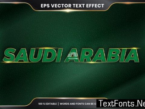 Editable Text Effect - Saudi Arabia