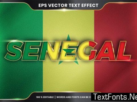 Editable Text Effect - Senegal with Flag