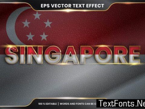 Editable Text Effect Singapore with Flag