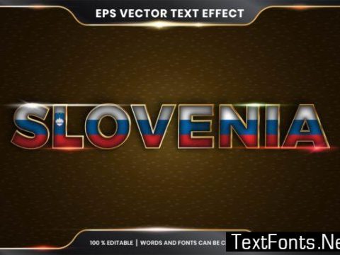 Editable Text Effect Slovenia with Flag