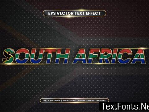 Editable Text Effect - South Africa Word