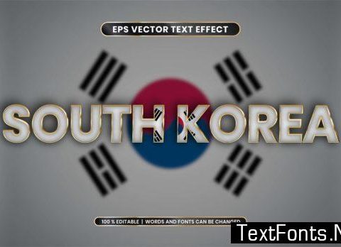 Editable Text Effect - South Korea Words