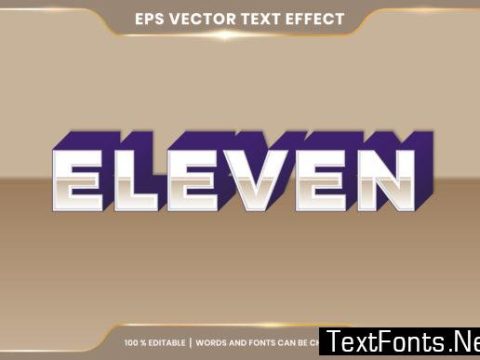 Editable Text Effect Style, Eleven Words